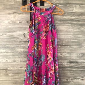 Betsey Johnson Pink Floral Halter Dress Size 2